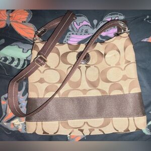 Coach brown monogram handbag